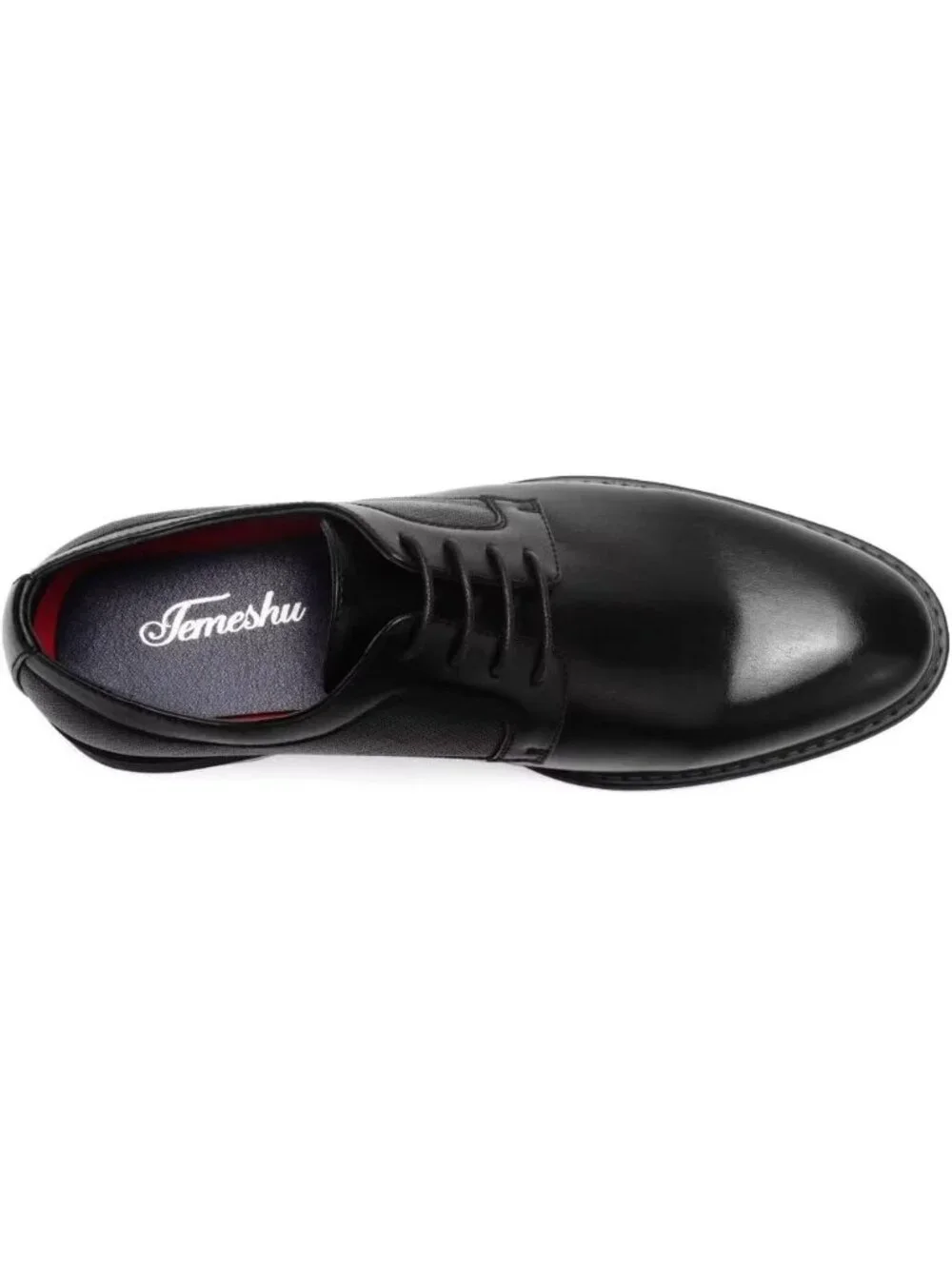 Men's Matte Black Leather Lace-Up Fit Business Derby Brogue Oxfords Dress Shoes